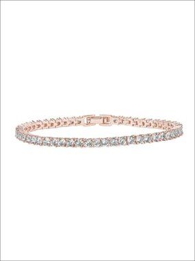14K Gold Plated 3mm Cubic Zirconia Tennis Bracelet for Women
